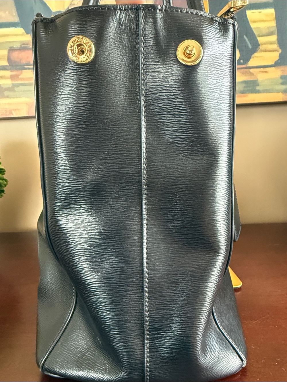 LAUREN Ralph Lauren 🖤NEWBURY🖤 DOUBLE ZIP LARGE TOTE BAG 🌟EUC🌟 - Picture 7 of 17